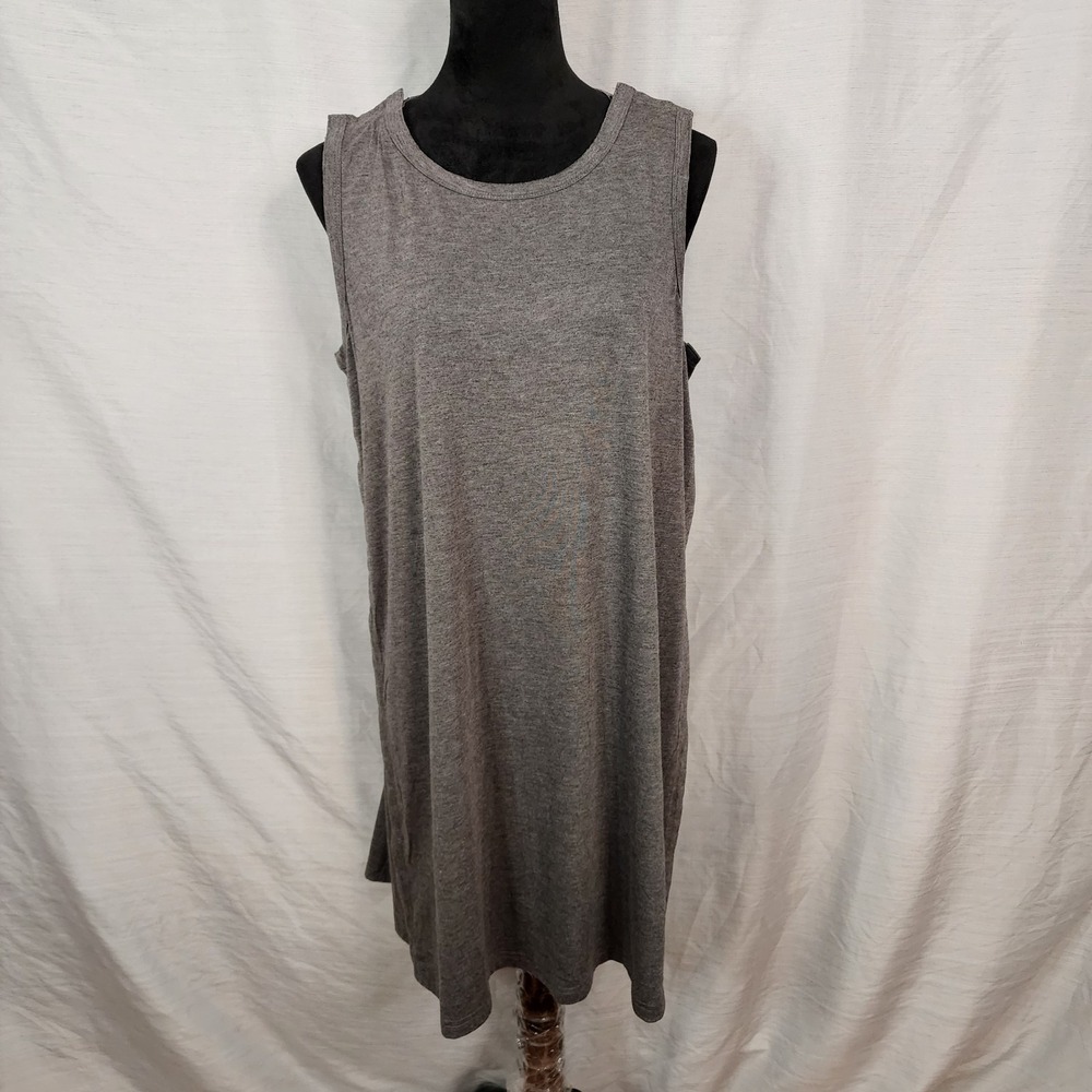 DEYEEK Size Medium Gray Post Surgery Adaptive Tear Away Snap Sides Tank Dress